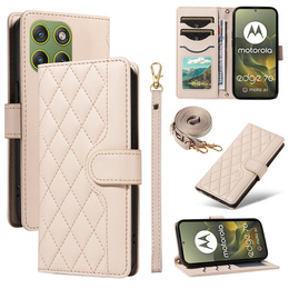 Rhombus Crossbody bőr flip tok Motorola Edge 70 készülékhez