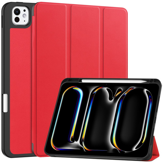 Tok iPad Pro 11" 2024 (5 gen.), Smartcase tolltartóval, piros