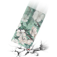 Pattintható tok a Samsung Galaxy A14 4G/5G, Wallet, Flowers, fehér