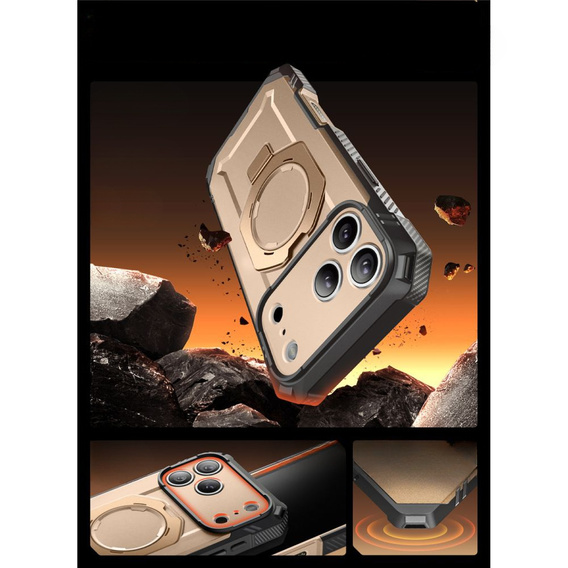 Supcase tok iPhone 17 Pro Max, Unicorn Beetle Grip Pro Mag, sivatagi arany