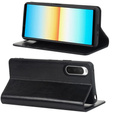 Pattintható tok a Sony Xperia 10 IV, Split Leather Wallet, fekete