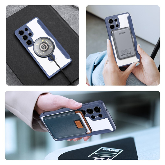 Dux Ducis Telefontok a Samsung Galaxy S25 Ultra, Skin X Pro, MagSafe, sötétkék