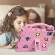 Gyermek tok Lenovo Tab M11, Cute Patterns, állvánnyal, rózsaszín