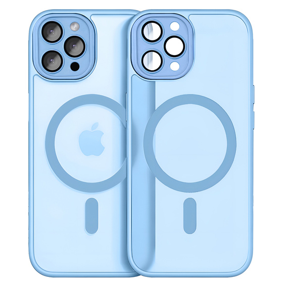 Tok iPhone 16 Pro-hoz, MagSafe, ERBORD Matt Case, kék + képernyőüveg