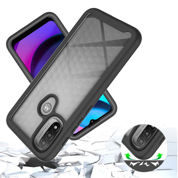 Tok Motorola Moto E20 készülékhez, Shockproof, fóliával, kék