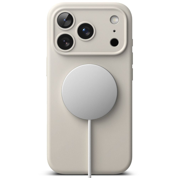 Ringke tok iPhone 17 Pro Max készülékhez, szilikon mágneses MagSafe, Stone