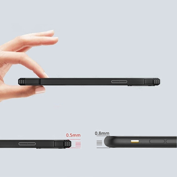 Tok Oppo Reno 12F / 12S, mágneses lemezzel, átlátszó / fekete