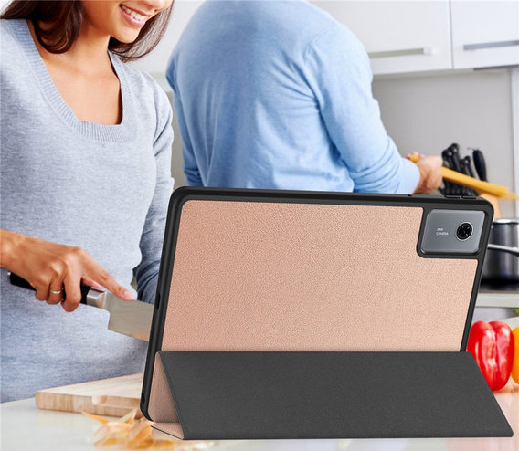Tojás Lenovo Idea Tab 11" 2025 TB336FU TB336ZU, állvány, Smartcase tolltartóval, rózsaarany színű