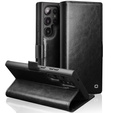 Flip tok Samsung Galaxy S25 Ultra, QIALINO Leather Wallet, fekete