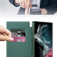 Pattintható tok a Samsung Galaxy S22 Ultra 5G, RFID Wallet MagSafe CamShield, zöld