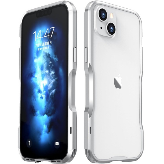 Teletok LUPHIE iPhone 14 Plus-hoz, Armor Bumper, ezüst