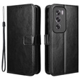 Pattintható tok a Oppo Reno 12 Pro, Crazy Horse Wallet, fekete