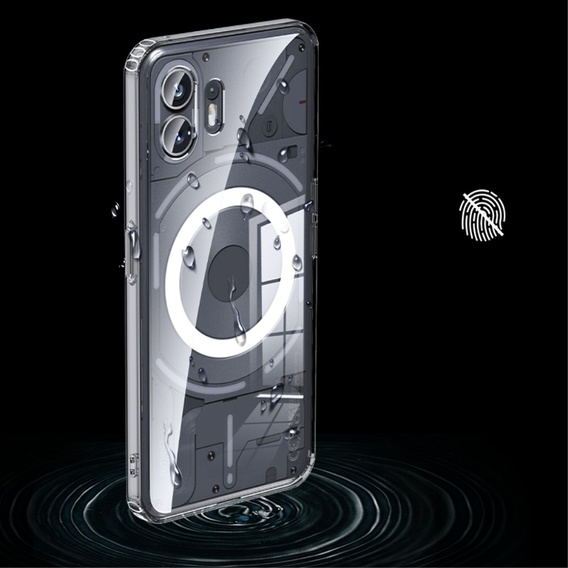 Tok a Nothing Phone 2 készülékhez, Fusion hibrid tok, MagSafe-hoz, átlátszó