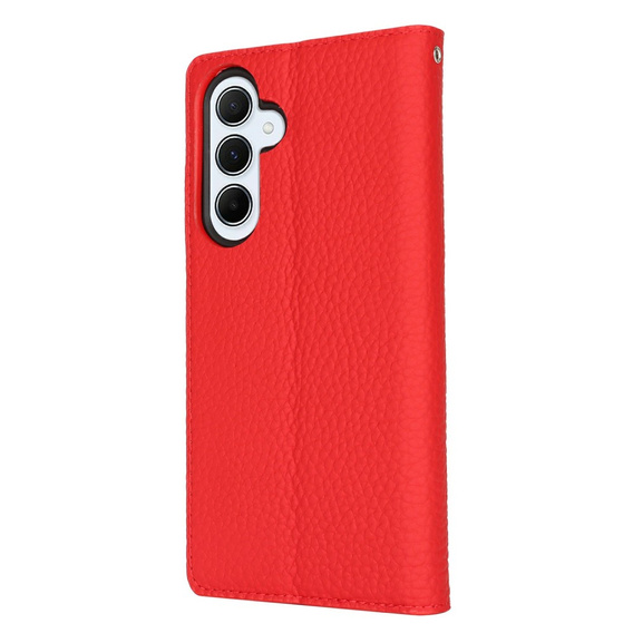 Pattintható tok a Samsung Galaxy S25, Litchi Skin Grain, piros