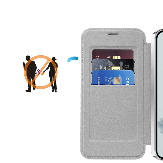 Pattintható tok a Google Pixel 9A, RFID Wallet MagSafe CamShield, ezüst