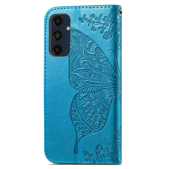 Pattintható tok a Samsung Galaxy A16, Butterfly, kék