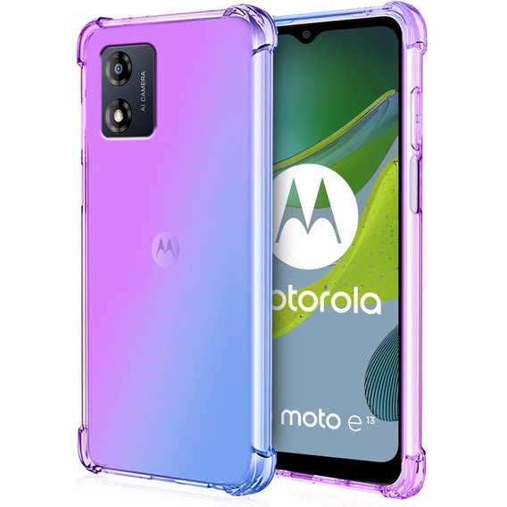 Tok Motorola Moto E13, Gradient Dropproof, Lila / kék