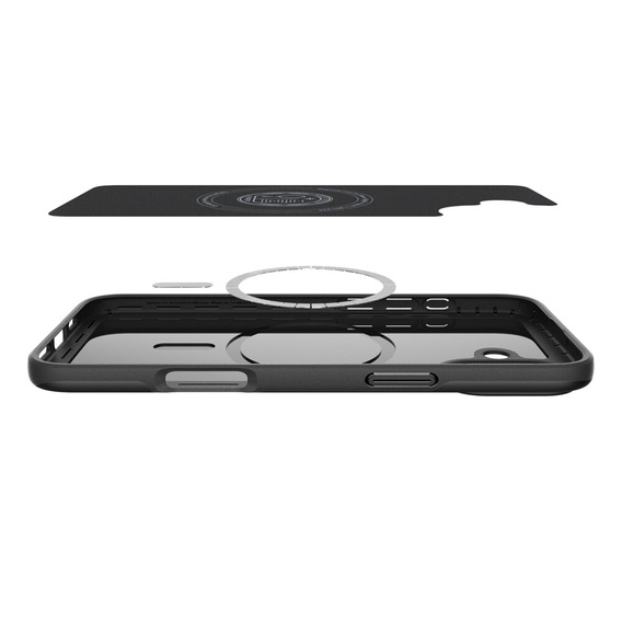 Spigen tok iPhone 16 Plus készülékhez, Thin Fit Mag, szürke + 9H edzett üveg