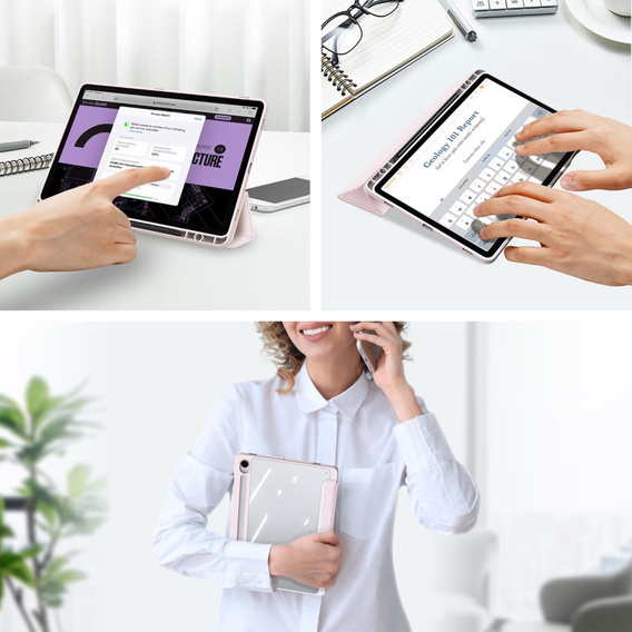 Tok Samsung Galaxy Tab S10 Lite / S10 FE / S9 FE, Dux Ducis TOBY, rózsaszín