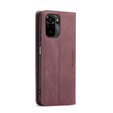 CASEME tok Xiaomi Redmi Note 10 / 10S, Leather Wallet Case, bordó