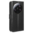 Pattintható tok a Xiaomi 13 Ultra, Crazy Horse Wallet, fekete