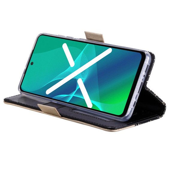 Flap tok Samsung Galaxy A51 5G, Wallet Pocket Zipper Lace, fekete