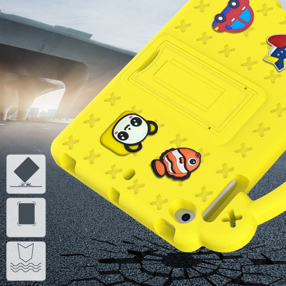 Gyermek tok iPad mini 7.9" 2019/2015/2014/2013/2012 (5/4/3/2/1 gen.), Cute Patterns, állvánnyal, sárga