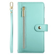 Pattintható tok a Honor Magic 7 Lite, Wallet Zipper Pocket, menta