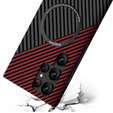 Telefontok a Samsung Galaxy S22 Ultra, Magsafe Slim Carbon, fekete / piros