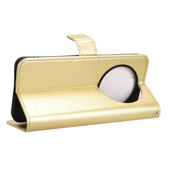 Pattintható tok a Xiaomi Redmi 14C / Xiaomi Poco C75, Crazy Horse Wallet, arany