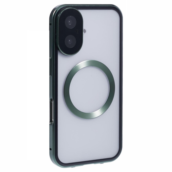 Magnetic Dual Glass MagSafe tok iPhone 16, zöld