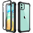 Telefontok a iPhone 11, Dexnor Full Body Rugged, átlátszó / fekete