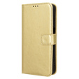 Pattintható tok a Samsung Galaxy M35, Crazy Horse Wallet, arany