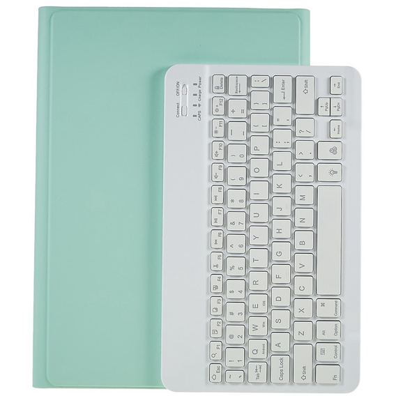 Tok + billentyűzet Galaxy Tab S7+ Plus / S8+ Plus /S7 FE T730 T733, Pen Slot, menta