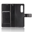 Pattintható tok a Samsung Galaxy Z Fold3 5G, Crazy Horse Wallet, fekete