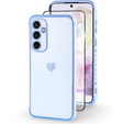 tok Samsung Galaxy A35 5G, Electro heart, kék + Full Glue Kerámiaüveg