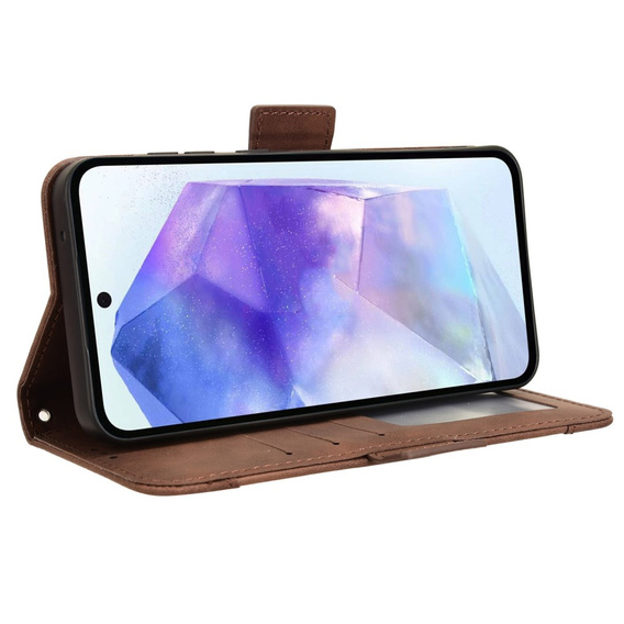 Pattintható tok a Samsung Galaxy A35 5G, Card Slot, barna