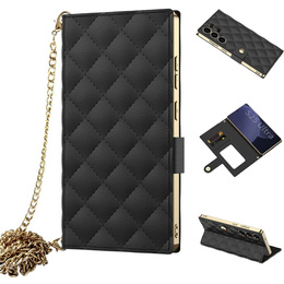Flip tok Samsung Galaxy S25 Ultra készülékhez, GKK Mirror Wallet, fekete