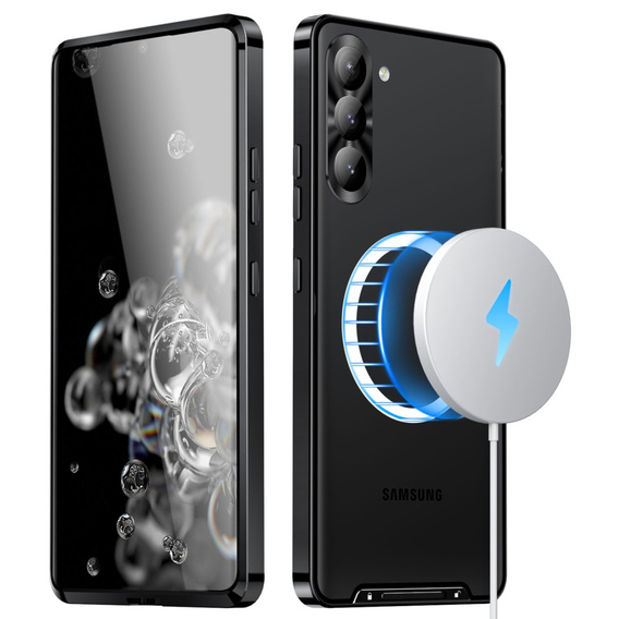 Kameravédő tok Samsung Galaxy S24+ Plus, CamShield MagSafe, átlátszó / fekete