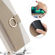 Flip tok iPhone 13, Wallet Zipper Pocket, tükörrel, fehér