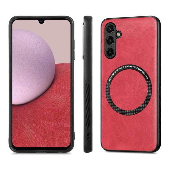 Telefontok a Samsung Galaxy A14 5G, Leather Hybrid MagSafe, piros