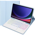 Tok + billentyűzet Samsung Galaxy Tab S9 FE X510 / X516, with touchpad, világoskék