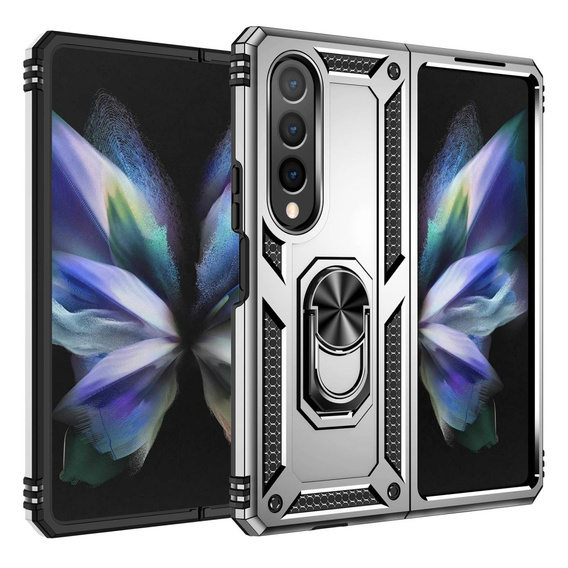 Páncélozott telefontok a Samsung Galaxy Z Fold 4 5G, Nox Case Ring, ezüst