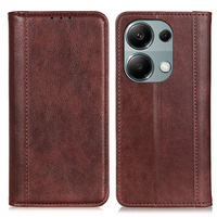 Telefontok a Xiaomi Redmi Note 13 Pro 4G, Wallet Litchi Leather, barna