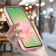 Tok Samsung Galaxy A56 5G, Silicone Heart, rózsaszín + 9H edzett