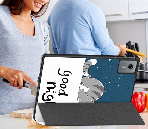 Tok Lenovo Idea Tab 11" 2025 TB336FU TB336ZU, állvány funkcióval, Smartcase, Sleeping Cat, alvó macska