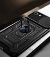 Páncélozott tok iPhone 16E, CamShield Slide, fekete + edzett üveg 9H