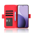 Flap tok Oppo Reno 14, kártya slot, pénztárca, piros