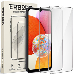 2x edzett üveg a Samsung Galaxy A14 4G/5G, ERBORD 9H Hard Glass a képernyőn