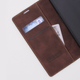 Telefontok a OnePlus 11 5G, ERBORD Vintage, pénztárca patenttal, sötétbarna